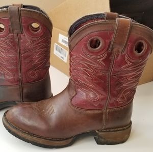 Leather western boots, kids size 2, unisex